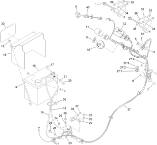 Electrical Assembly Diagram and Parts List for 413000000 - 999999999 Toro Lawn Mower