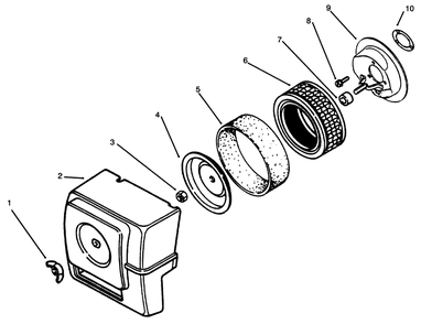 Air Cleaner Diagram and Parts List for 6900001 - 6999999 Toro Lawn Tractor