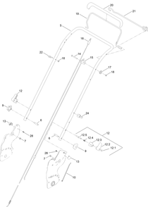 Handle Assembly Diagram and Parts List for 411998892 - 999999999 Toro Lawn Mower