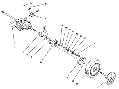 Rear Axle Assembly Diagram and Parts List for 5900001 - 5999999 Toro Lawn Mower