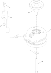 Clutch Assembly Diagram and Parts List for 415500000 - 417199999 Toro Lawn Tractor