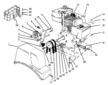Engine Assembly Diagram and Parts List for 6900001 - 6999999 Toro Snow Blower