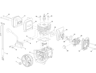 Engine Component Assembly Diagram and Parts List for 322000001 - 322999999 Toro Leaf Blower / Vacuum