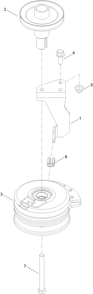Clutch Assembly Diagram and Parts List for 410000000 - 412089999 Toro Lawn Tractor