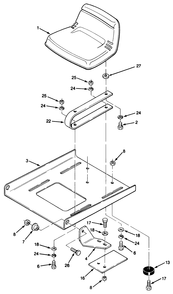 Seat Assembly (212-5 & 212-H) Diagram and Parts List for 1000001 - 1999999 Toro Lawn Tractor