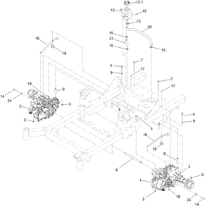 Hydraulic Drive Assembly Diagram and Parts List for 406294000-999999999 Toro Lawn Tractor