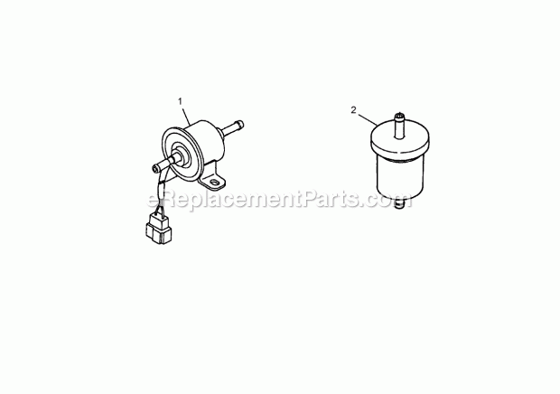 Fuel Pump And Fuel Filter Assemblies Diagram and Parts List for 260000001-260999999 Toro Lawn Mower