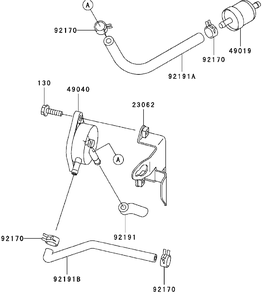 Fuel Tank / Fuel Valve Assembly Diagram and Parts List for (270002001-270999999)(2007) Toro Lawn Mower
