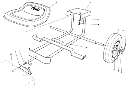 Sulky Kit Model No. 30122 (Optional) Diagram and Parts List for 7000001 - 7999999 Toro Lawn Tractor Accessories