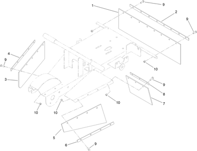 Flap Assembly Diagram and Parts List for 407000000 - 412999999 Toro Stump Grinder