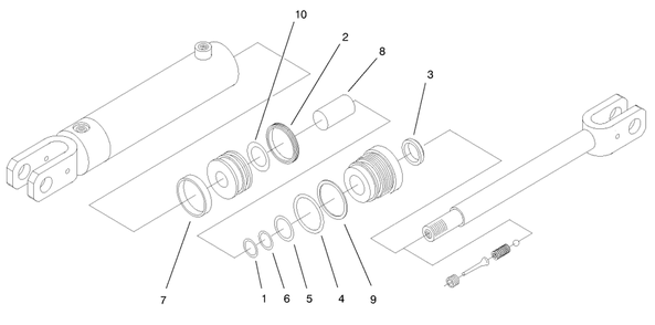 Hydraulic Cylinder No. 99-3051 Diagram and Parts List for 990001 - 991007 Toro Lawn Tractor Accessories
