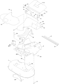 Housing Assembly Diagram and Parts List for 407700000 - 410243166 Toro Lawn Mower