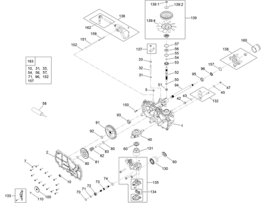 Rh Hydro Transmission Assembly No. 139-7451 Diagram and Parts List for 410000000 - 412089999 Toro Lawn Tractor