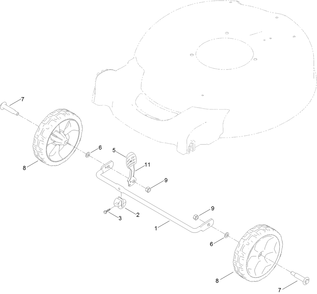 Front Wheel And Height-Of-Cut Assembly Diagram and Parts List for 407009443 - 407299999 Toro Lawn Mower