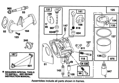 Engine Briggs & Stratton Model 28q777-0168-01 Diagram and Parts List for 6900001 - 6999999 Toro Lawn Tractor