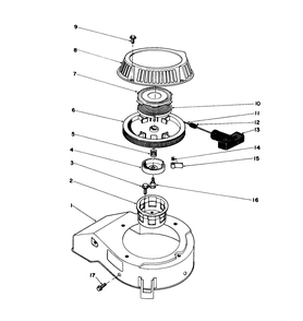Recoil Assembly Diagram and Parts List for 4000001 - 4999999 Toro Lawn Mower
