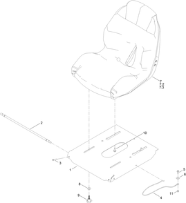 Seat Pan Assembly Diagram and Parts List for 417360000 - 418399999 Toro Lawn Tractor