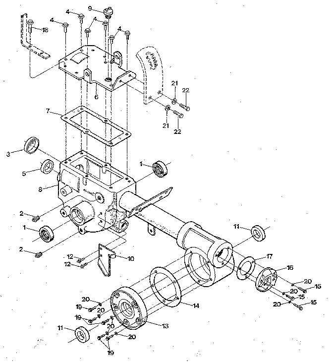 Transmission Housing, Covers, Seals, Gaskets And Plugs Diagram and Parts List for S0242650 AND UP Troy-Bilt Tiller
