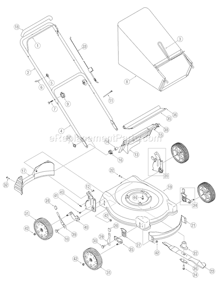 Page A Diagram and Parts List for 2006 Troy-Bilt Lawn Mower