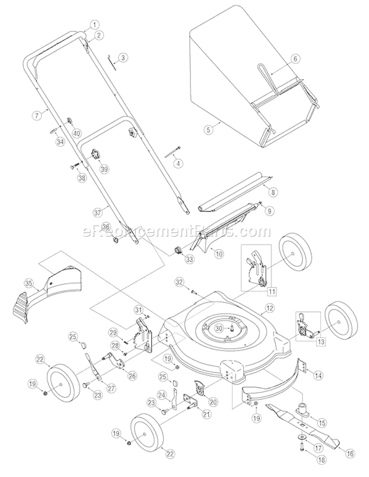 Page A Diagram and Parts List for 2007 Troy-Bilt Lawn Mower