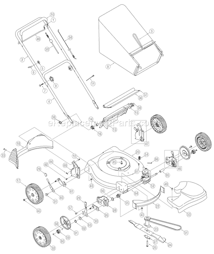 Page A Diagram and Parts List for 2006 Troy-Bilt Lawn Mower