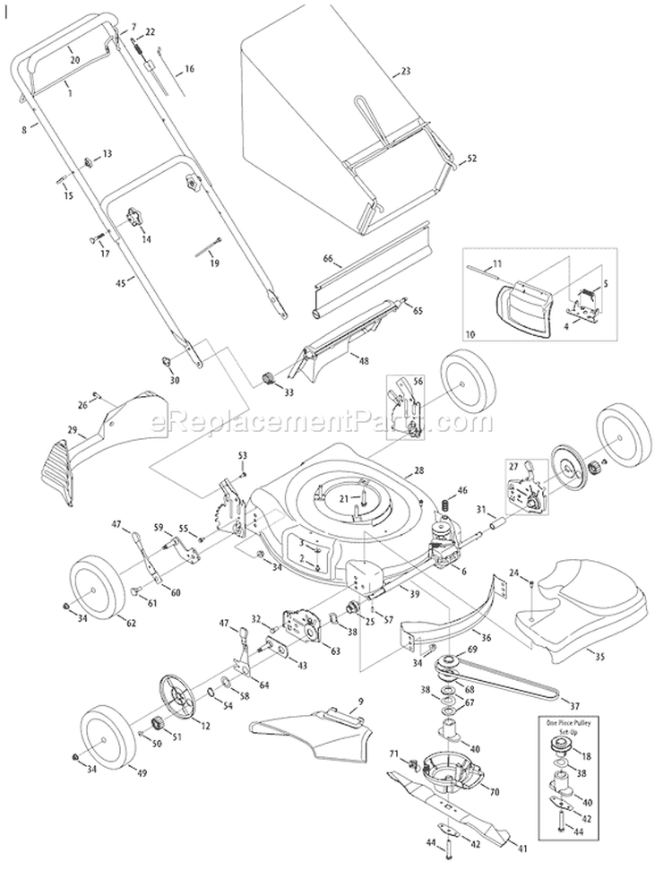 Page A Diagram and Parts List for 2009 Troy-Bilt Lawn Mower