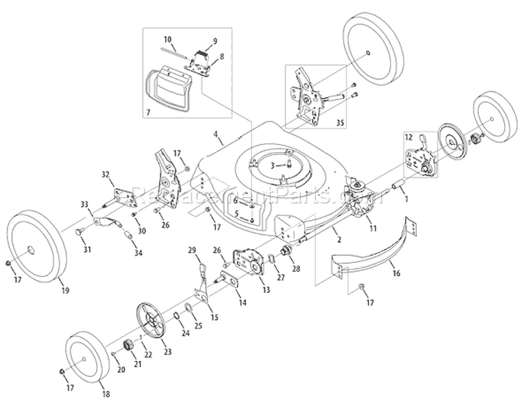 Page A Diagram and Parts List for 2008 Troy-Bilt Lawn Mower