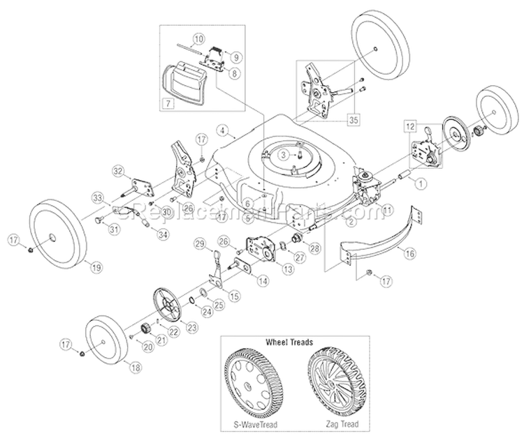 Page A Diagram and Parts List for 2007 Troy-Bilt Lawn Mower