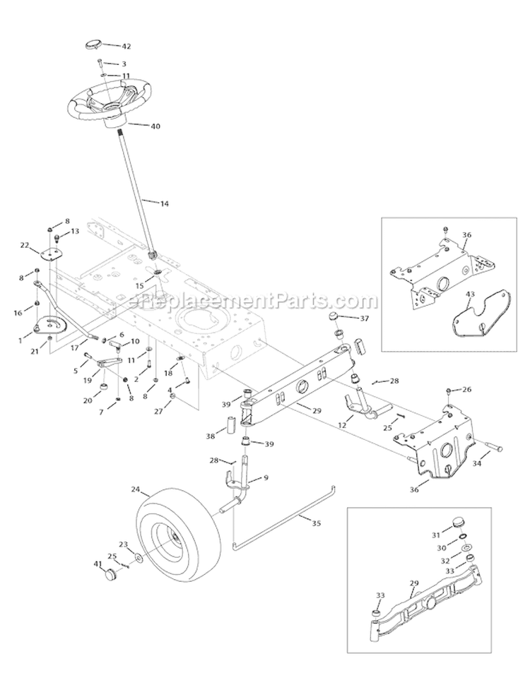 Page H Diagram and Parts List for Pony -2010 Troy-Bilt Lawn Tractor