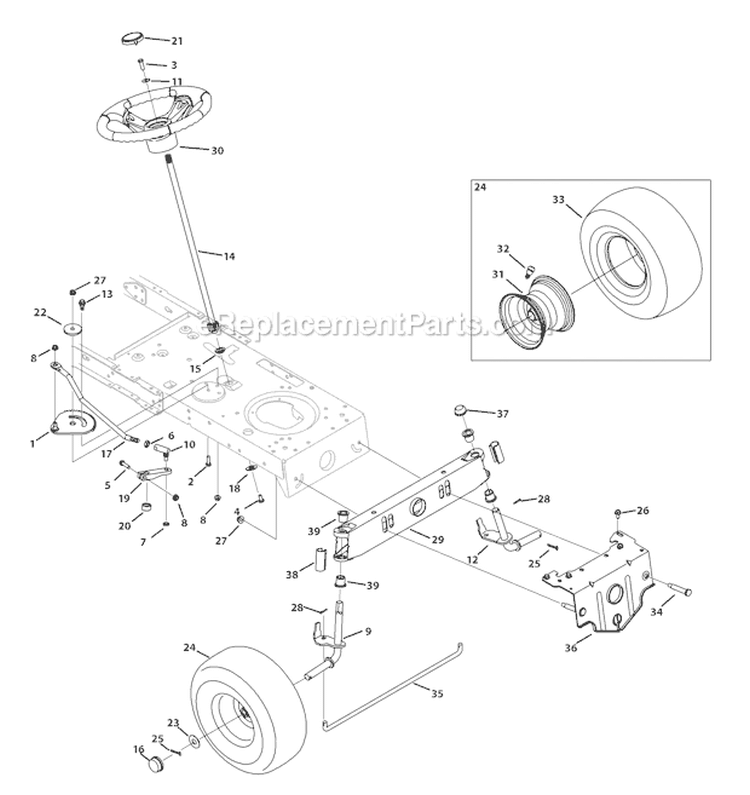 Page D Diagram and Parts List for Pony -2011 Troy-Bilt Lawn Tractor