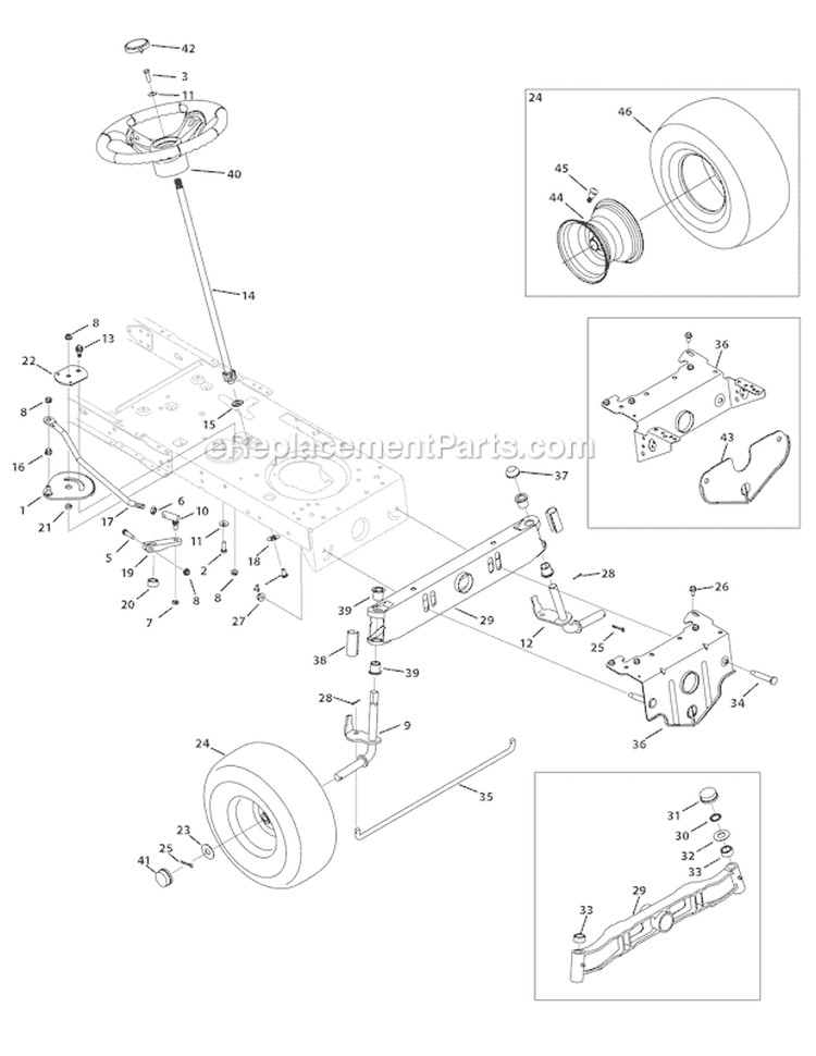 Page H Diagram and Parts List for Bronco -2010 Troy-Bilt Lawn Tractor