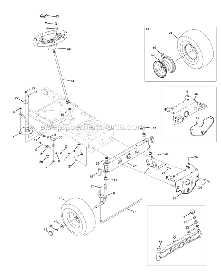 Page D Diagram and Parts List for Bronco -2011 Troy-Bilt Lawn Tractor