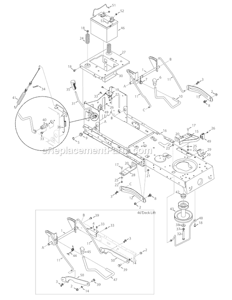 Page B Diagram and Parts List for Horse -2010 Troy-Bilt Lawn Tractor