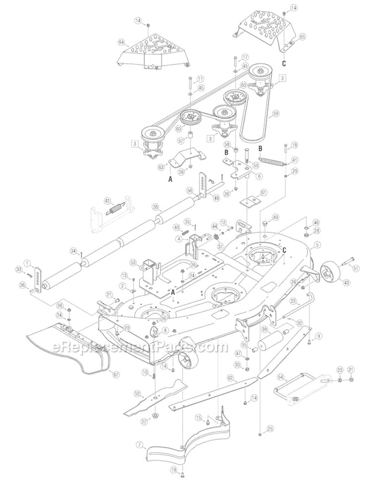 Page B Diagram and Parts List for GT54 -2006 Troy-Bilt Lawn Tractor