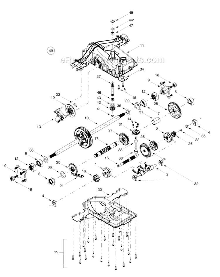 Page J Diagram and Parts List for 2000 Troy-Bilt Lawn Tractor