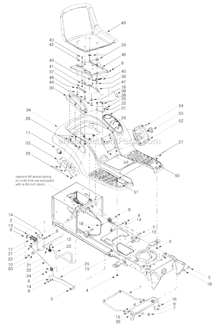 Page I Diagram and Parts List for 2000 Troy-Bilt Lawn Tractor