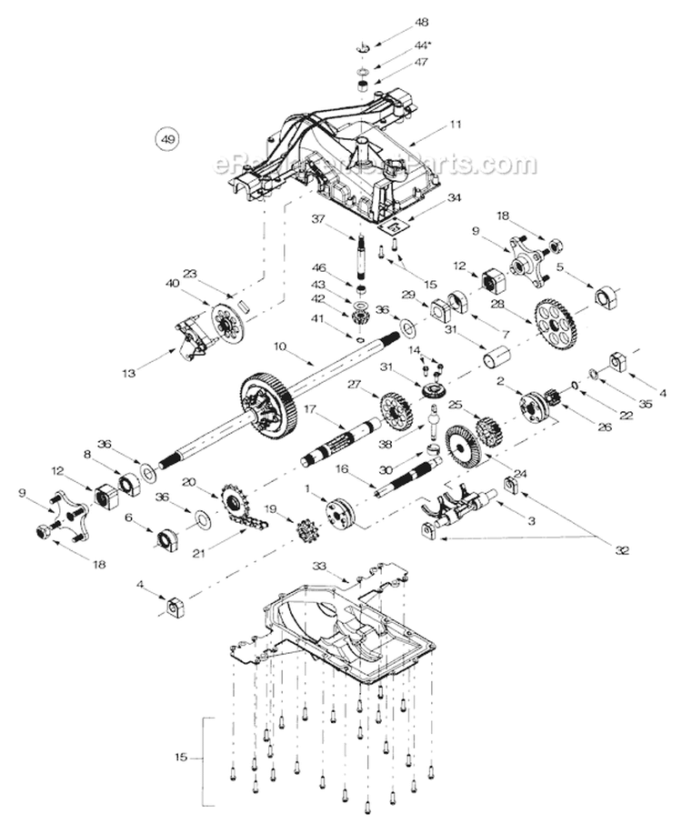 Page H Diagram and Parts List for 2001 Troy-Bilt Lawn Tractor
