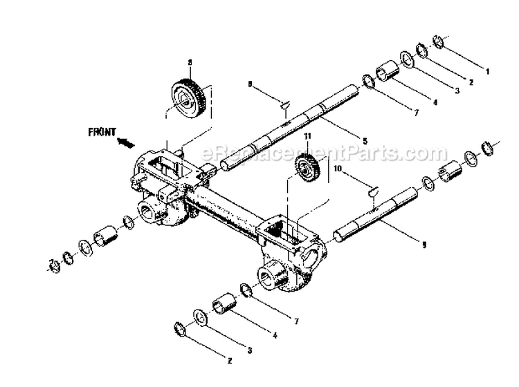 Wheel ShaftTiller Shaft Diagram and Parts List for  Troy-Bilt Tiller