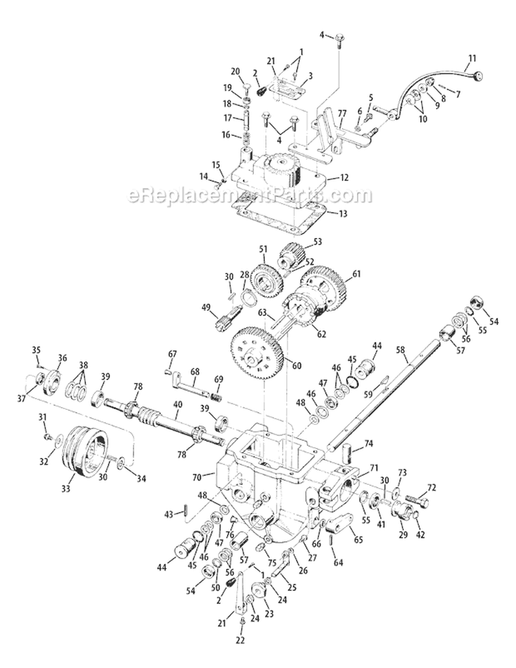 Page H Diagram and Parts List for 2010 Troy-Bilt Tiller