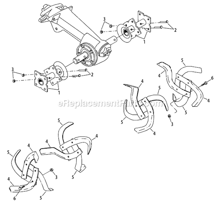 Page J Diagram and Parts List for 2010 Troy-Bilt Tiller
