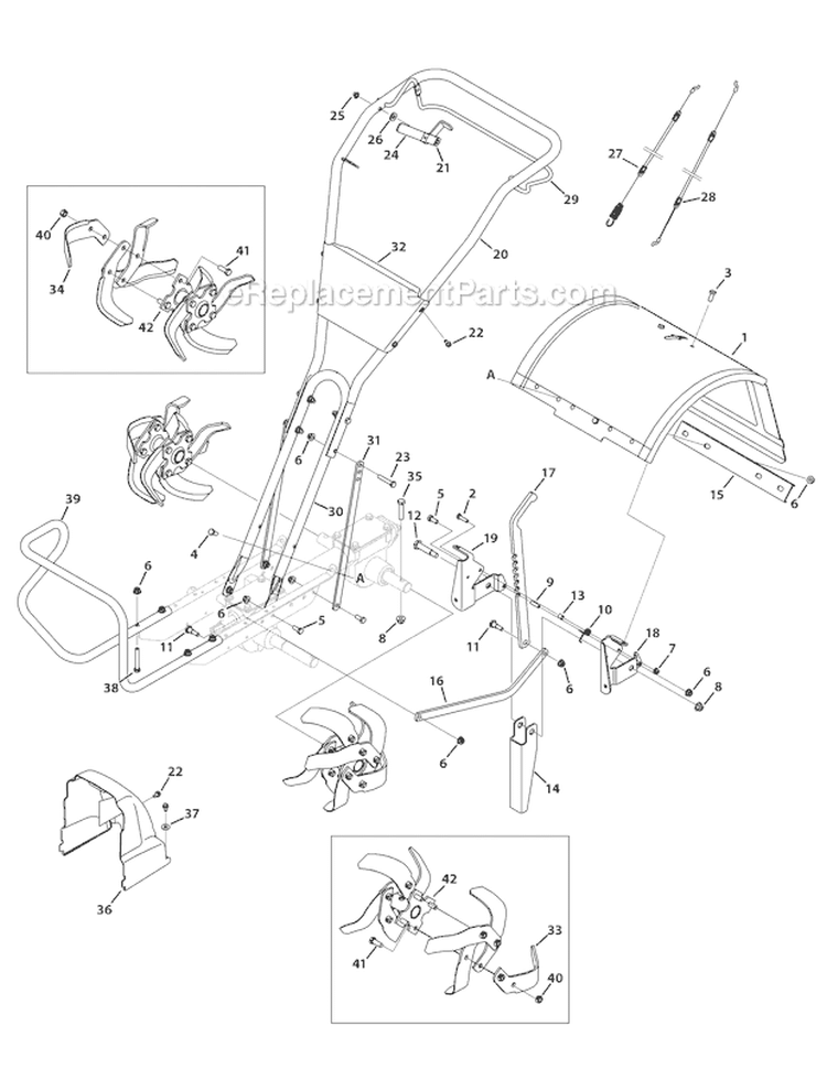 Page C Diagram and Parts List for 2009 Troy-Bilt Tiller