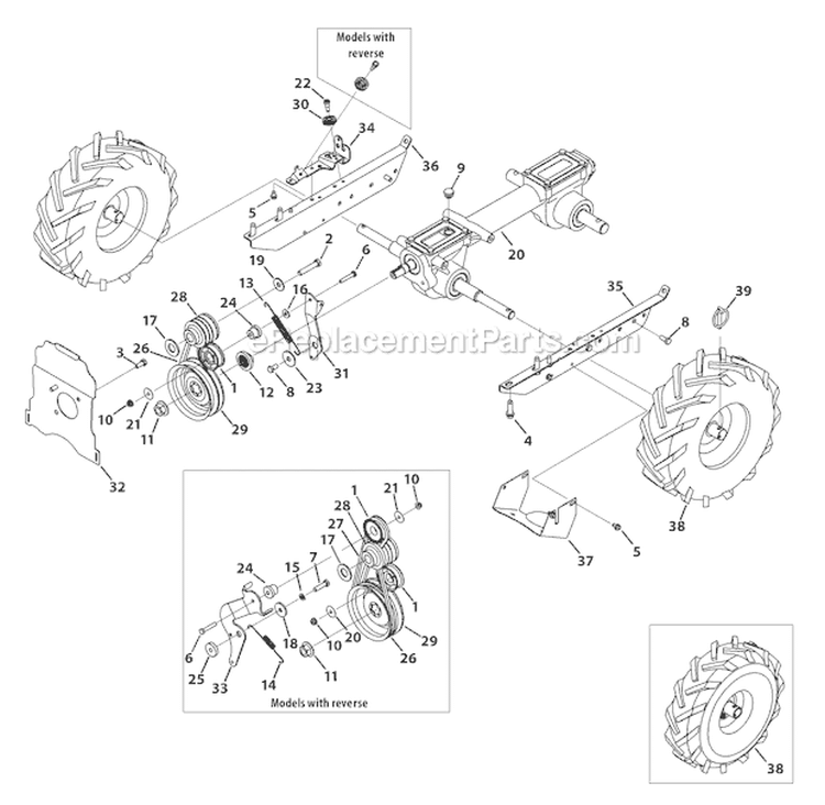 Page A Diagram and Parts List for 2010 Troy-Bilt Tiller