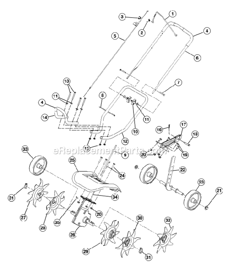 Page C Diagram and Parts List for 2009 Troy-Bilt Cultivator