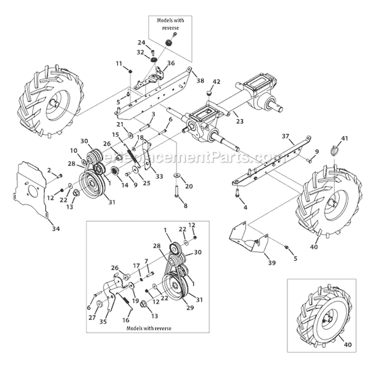 Page A Diagram and Parts List for 2011 Troy-Bilt Tiller