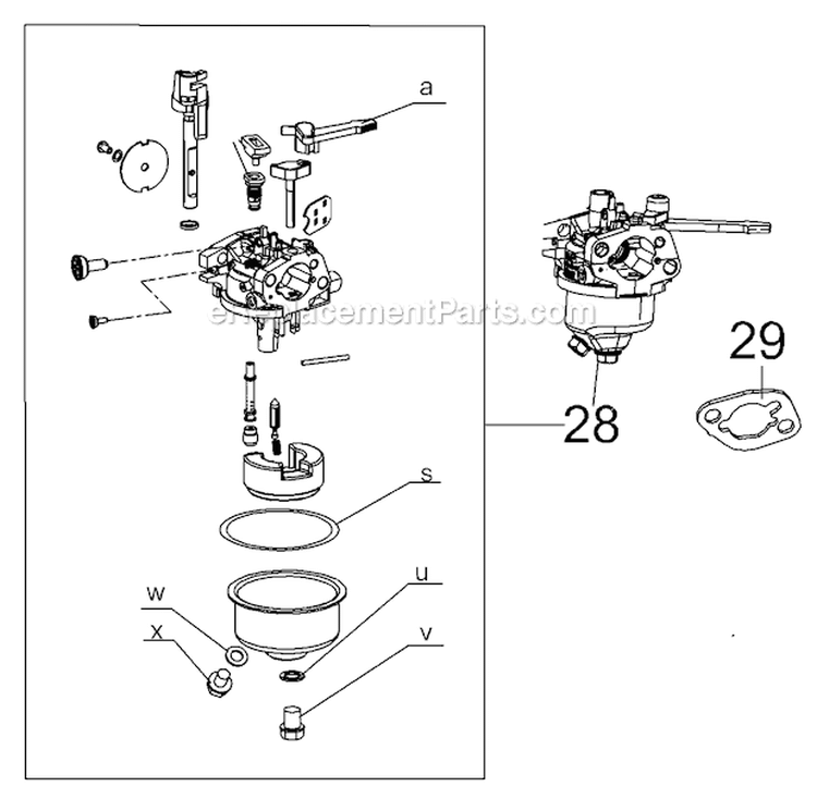Page B Diagram and Parts List for 2012 Troy-Bilt Tiller