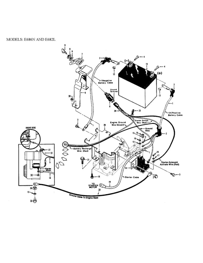 Electric Start System Diagram and Parts List for 2003 Troy-Bilt Tiller