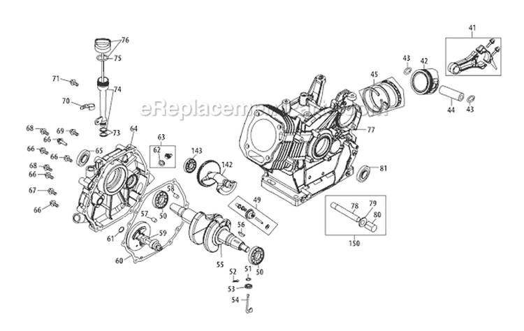 483-Sua Crankcase Diagram and Parts List for 2011 Troy-Bilt
