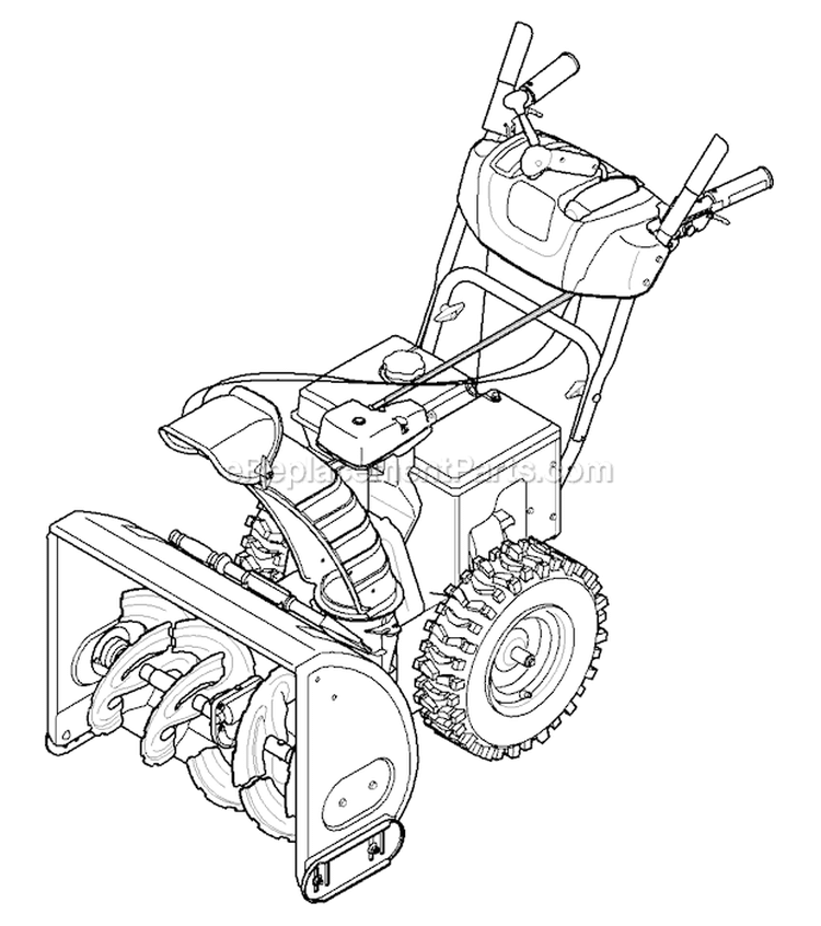 Quick Reference Diagram and Parts List for 2010 Troy-Bilt Snow Blower