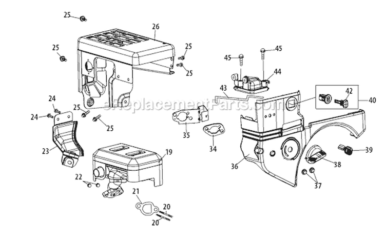 265-Su-11 Muffler & Engine Shroud Diagram and Parts List for 2011 Troy-Bilt Snow Blower