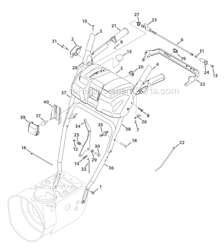 N, P & Q-Style Panel Diagram and Parts List for 2011 Troy-Bilt